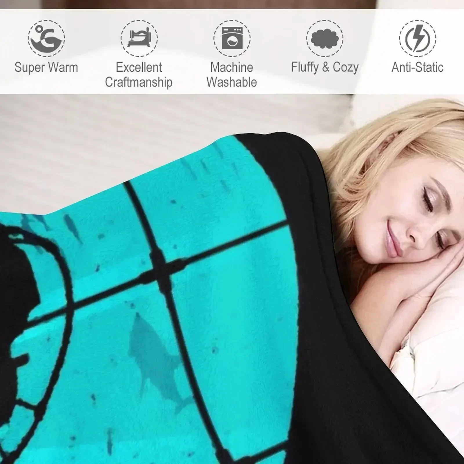 Синее одеяло Bioshock лохматое мягкое плюшевое клетчатое модное для диванов