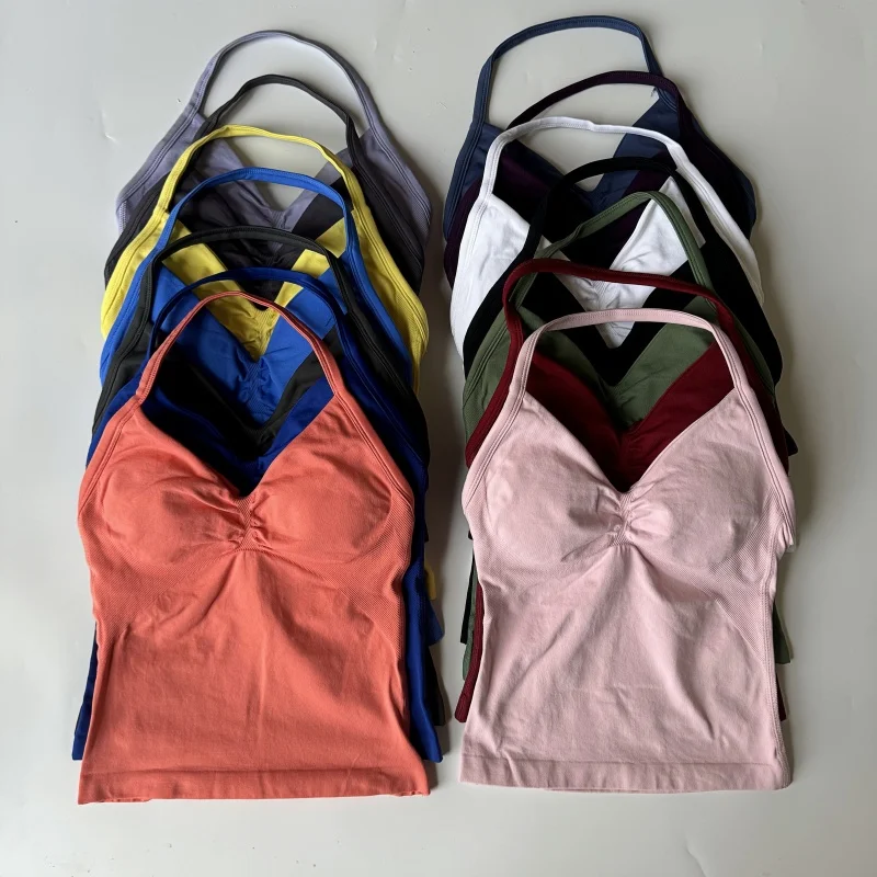 Ударный длинный топ на бретелях для спортзала с индивидуальным логотипом