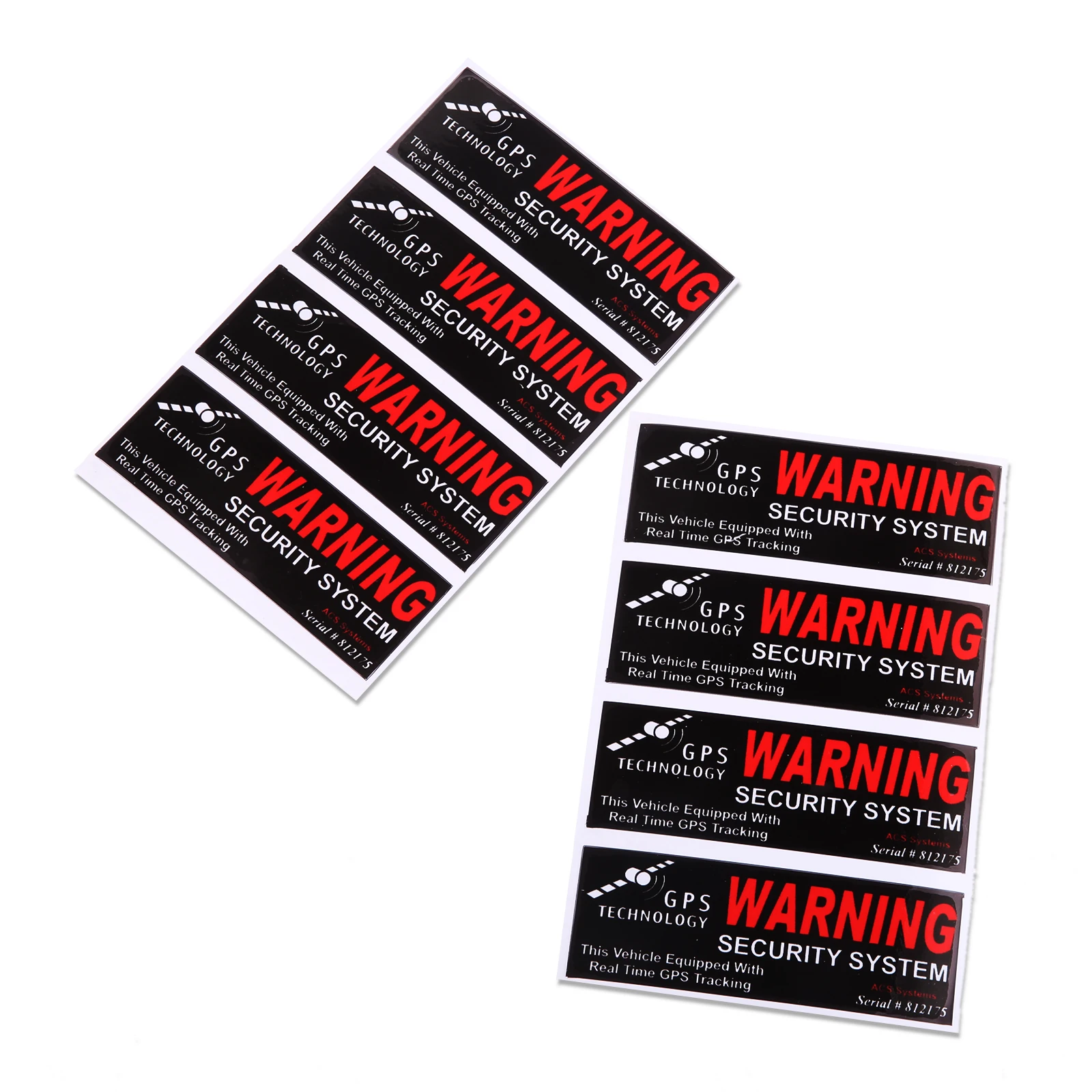 

8pcs Car Sticker "Warning GPS Tracking Security" Anti Theft Alarm Sign Decal Waterproof 3.5*10cm Self-adhesive Auto Truck CV RVs
