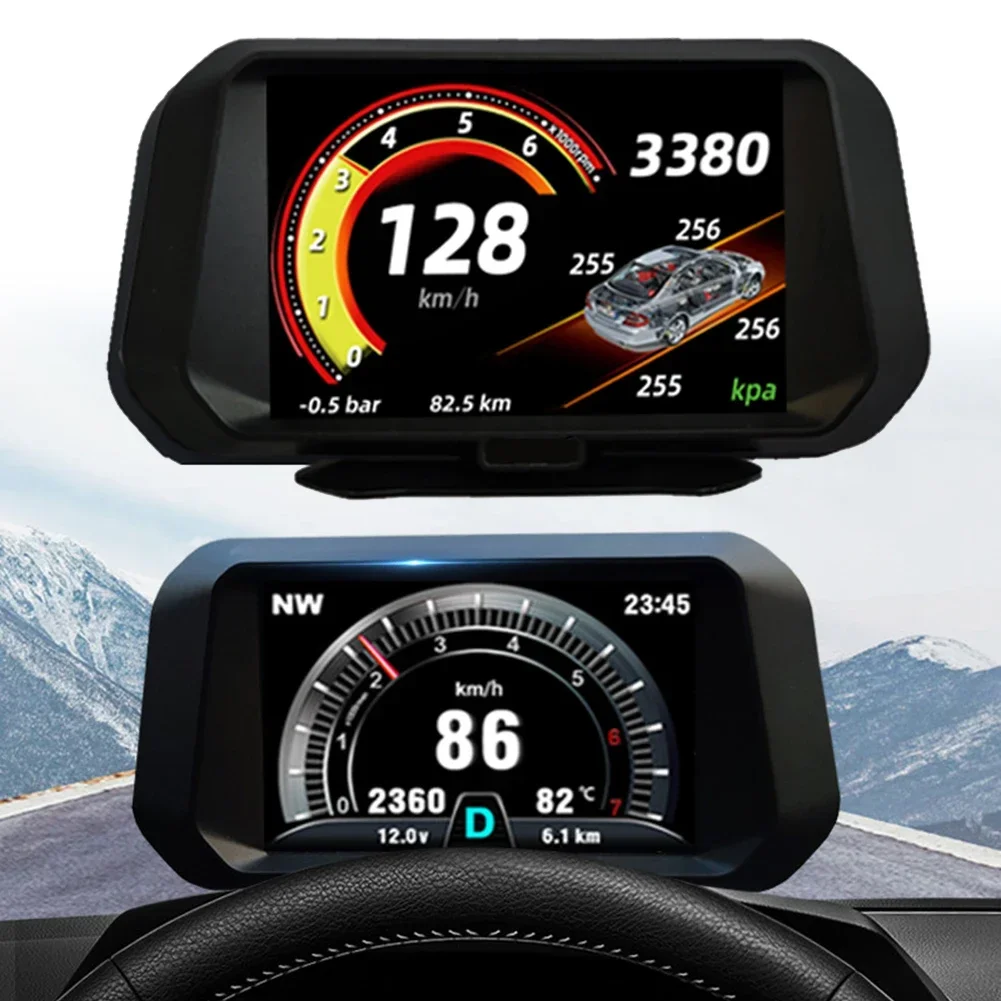 Автомобильный дисплей HUD на лобовое стекло GPS-гид OBD многофункциональный