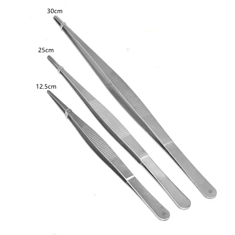 

Зубчатый пинцет из нержавеющей стали, длинные щипцы для барбекю, прямой пинцет для дома, медицинского сада, кухни, инструмент для барбекю, пинцет для ресниц