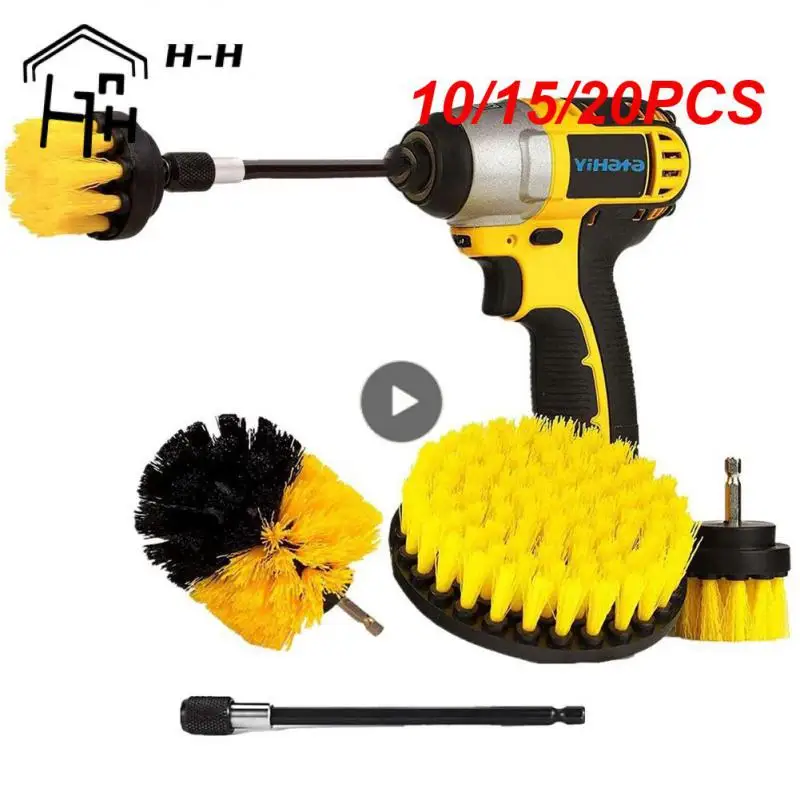 

10/15/20PCS Auto Tires Cleaning Scrubber Brushes With Extender Drill Brush Polisher Brush Attachment Set 2/3.5/4/5