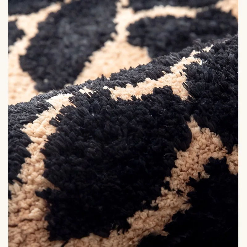 Черный искусственный ворсовый ковер мягкие искусственные коврики современный