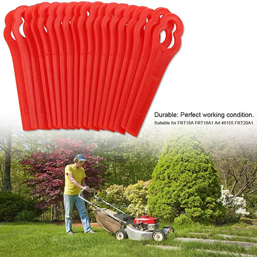 

100PCS Grass Trimmer Blades Lawn Mower Blade For KULLER OZITO 12x7mm Plastic Cutter Lawnmower Accessories Garden Timmer Tool