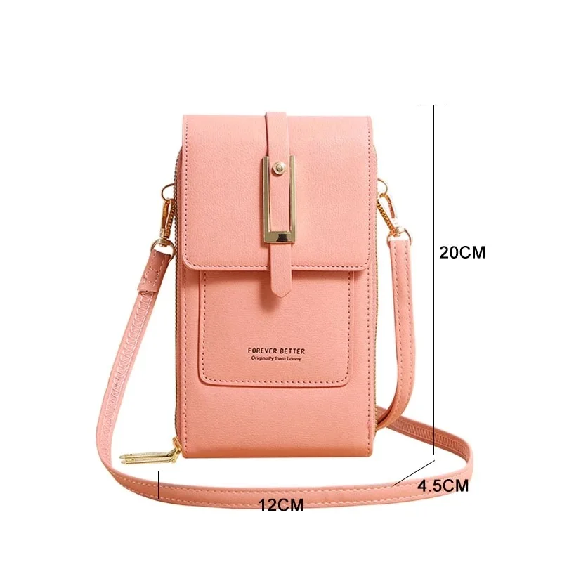 Women's Bag Wallets Touch Screen Cell Phone Coin Purse Bags Women Shoulder Strap Handbag Female Leather Vertical Crossbody Bag