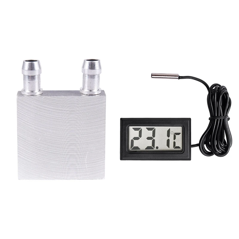 

40X40x12mm Aluminum Water Liquid Cooler Block Heatsink For Computer CPU Radiator With New Digital LCD Thermometer Temperature Ga
