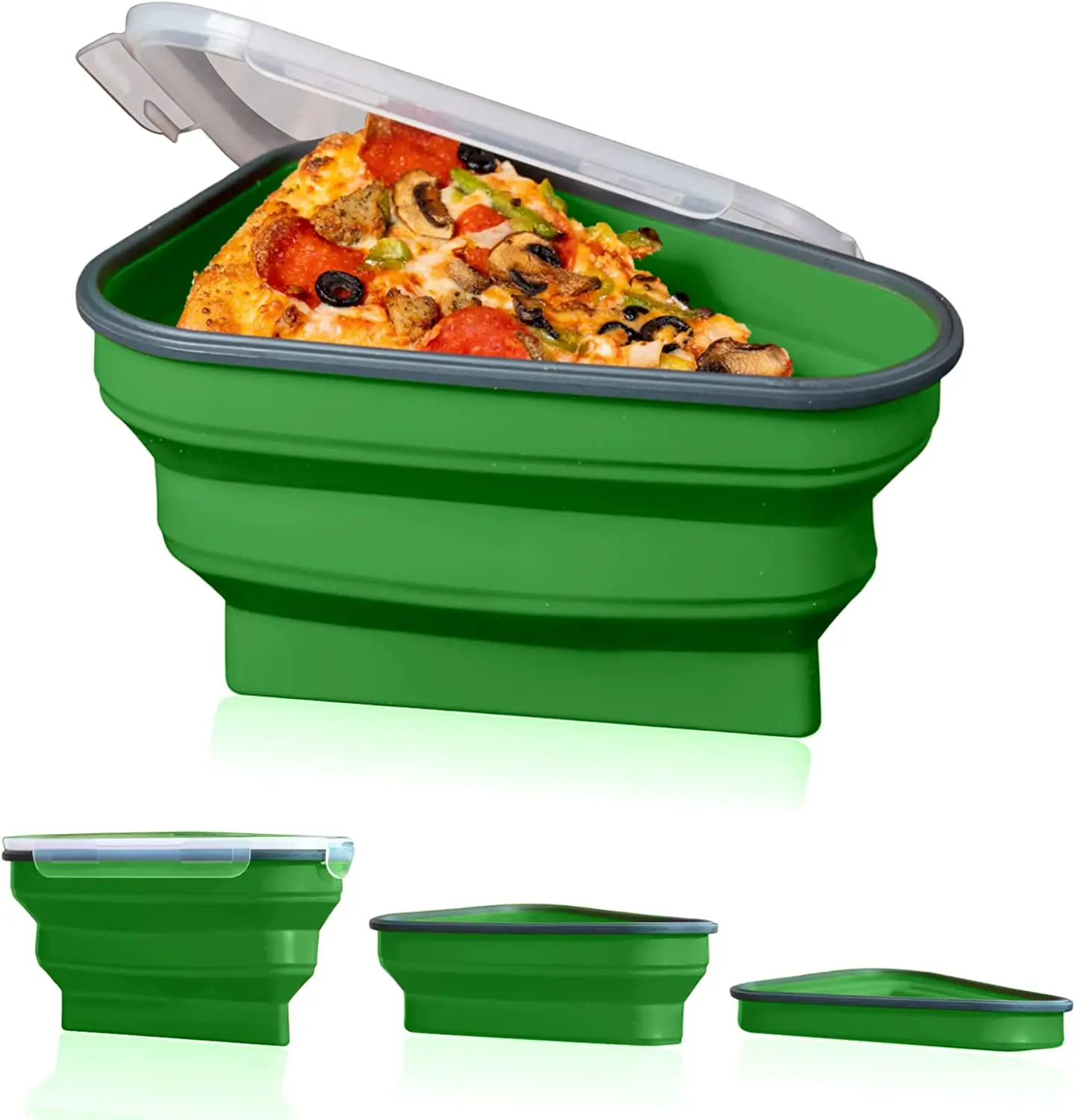 

Reusable Pizza Storage Container with 5 Microwavable Serving Trays For Pizza Slices Foldable Food Storage Box Kitchen Tools