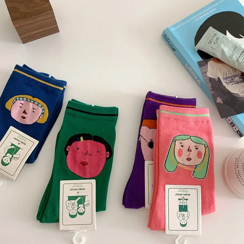 Носки унисекс в стиле Харадзюку с героями мультфильмов женские индивидуальные