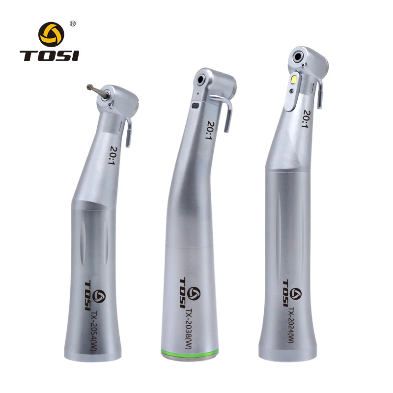 

Dental 20:1 Low Speed Handpiece With LED Fiber Optic Contra Angle Dentistry Implant Handpiec