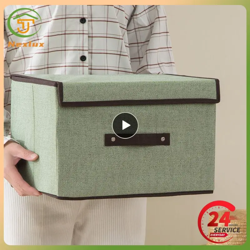 

2 Size Clothes Socks Toy Snacks Clothes Storage Box Clothing Underwear Sock And Kid Toy Fabric Foldable Box With Cap Storage Box