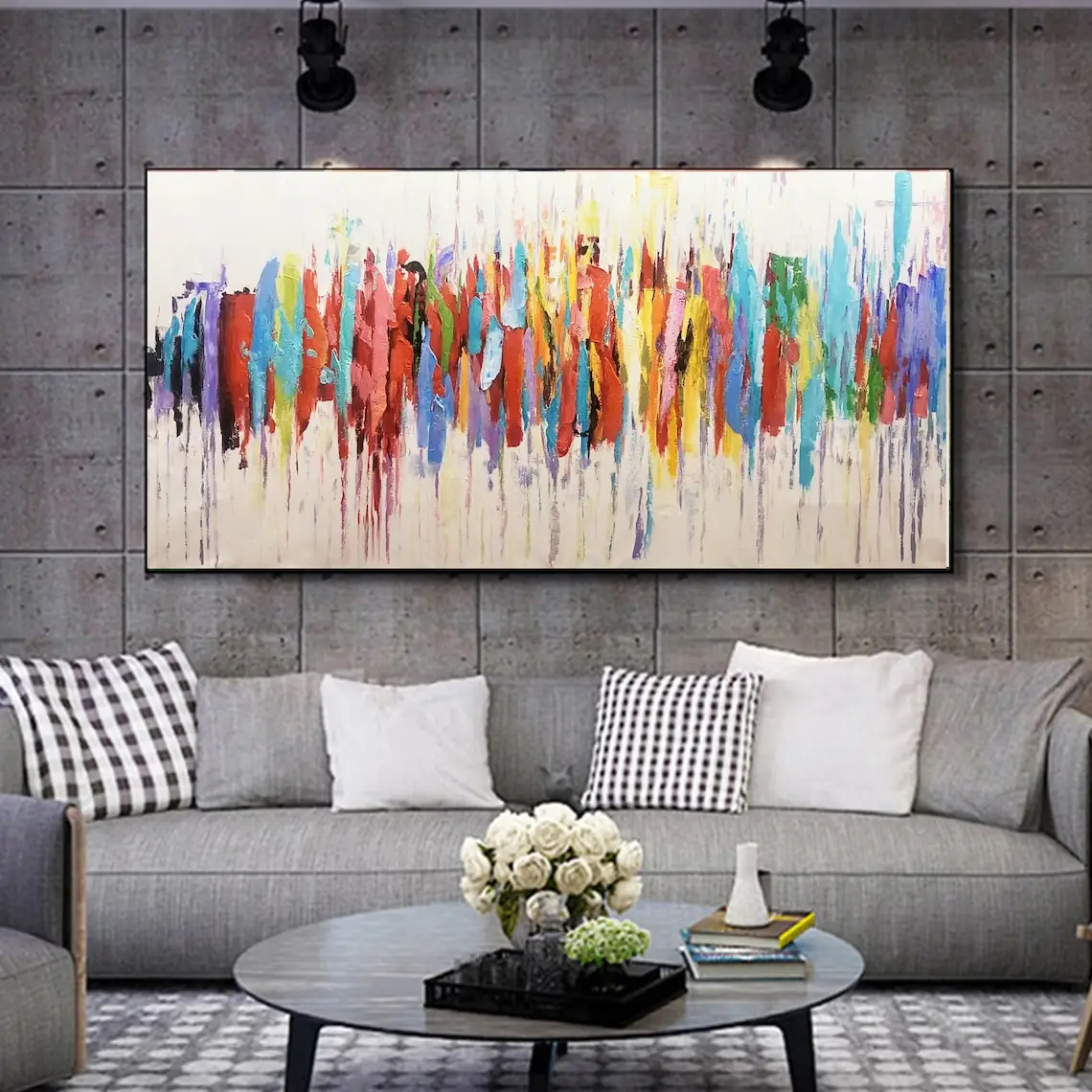 Оригинальная абстрактная ручная роспись маслом на холсте Красочные Висячие