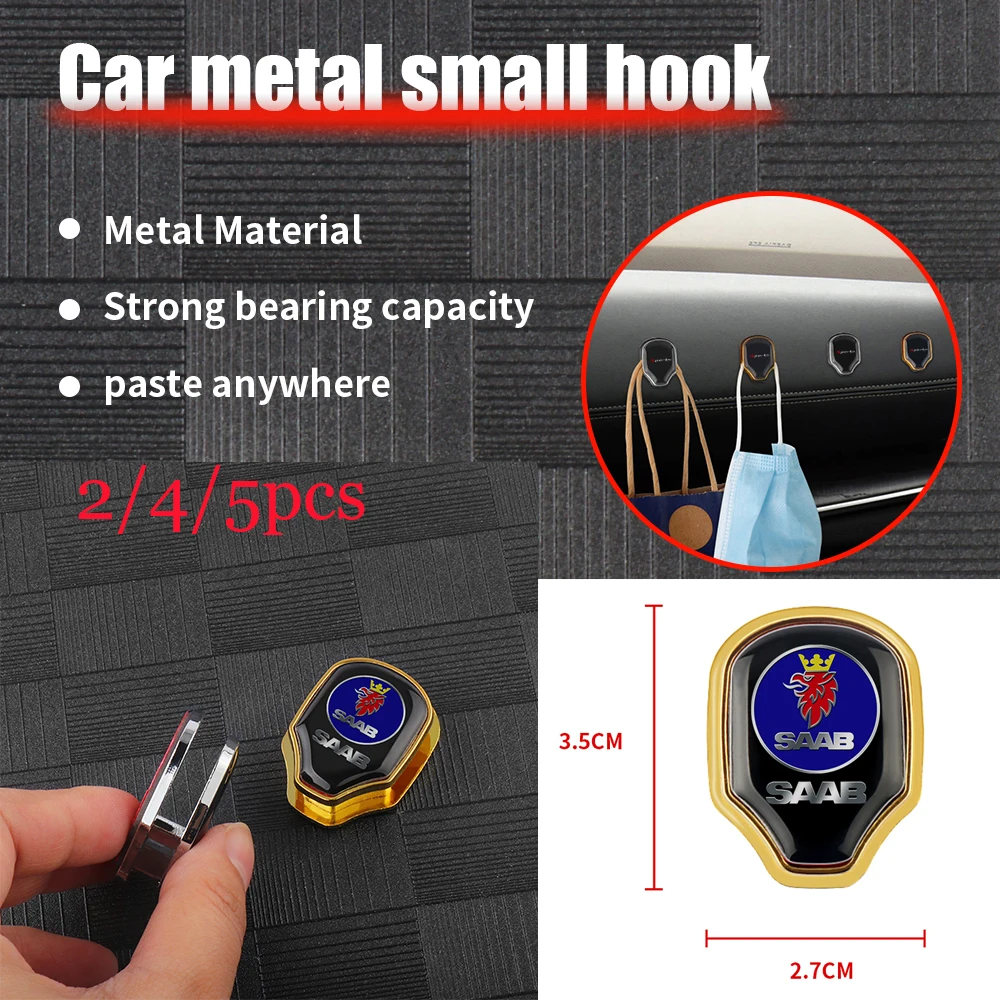 

2/4/5PCS Metal Car Hooks Stickers Purses Bags Holder Organizer Decor Accessories For SAAB Scania K250 K280 K310 K320 K400 K440