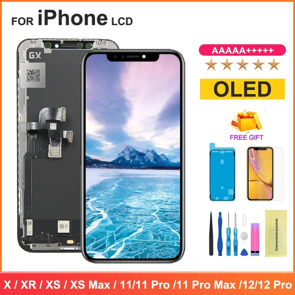 

Оригинальный дисплей для iPhone X, OLED дисплей 12Pro XSMax XR, сенсорный экран с дигитайзером в сборе, 11 Pro Max, ЖК-экран, оригинал