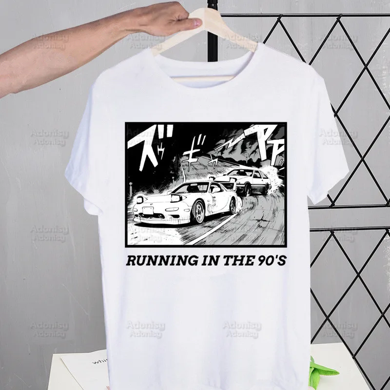 Футболка Initial D Мужская с коротким рукавом AE86 Повседневная рубашка в стиле