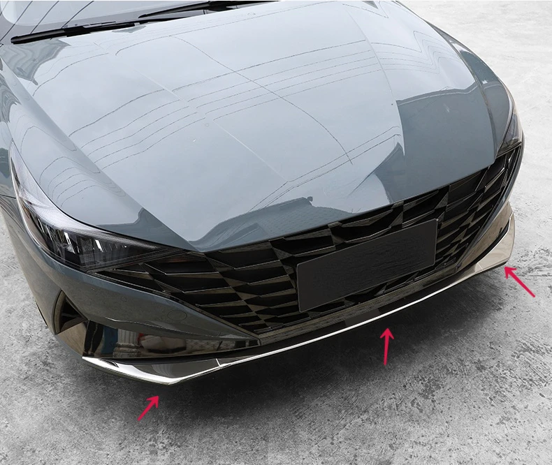 

Car Front Bottom Bumper Trim Strip Cover Chrome Garnish Exterior Decoration Parts For Hyundai Elantra CN7 2021 2022