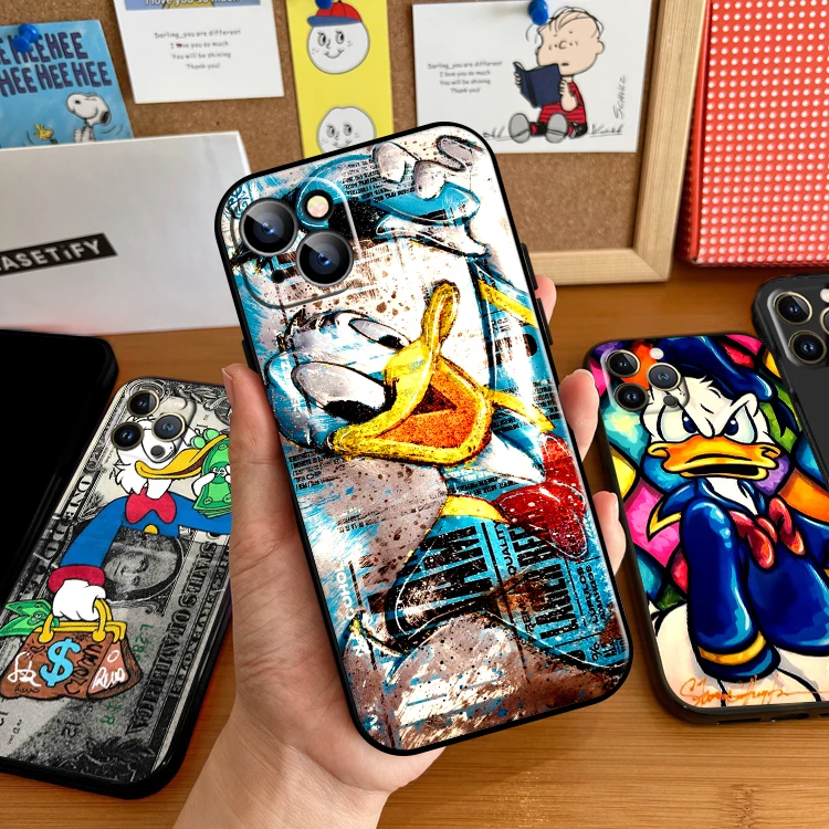 Disney Graffiti Mickey Duck For Apple iPhone 13 12 11 Pro 12 13 Mini X XR XS Max SE 6 6S 7 8 Plus Phone Case Silicone Cover