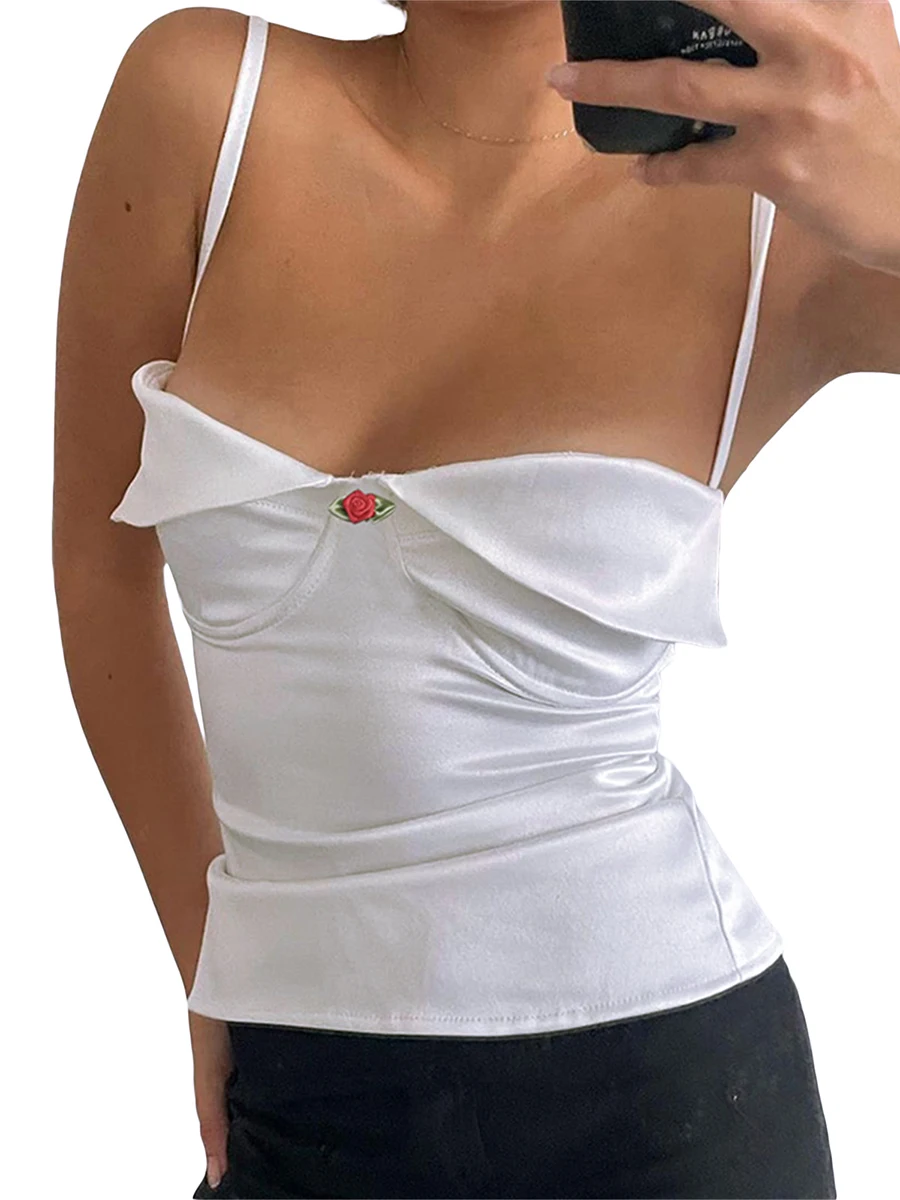 

Женские укороченные топы без рукавов, Летняя Повседневная атласная кофта с цветочным принтом и открытой спиной для улицы, клубная одежда