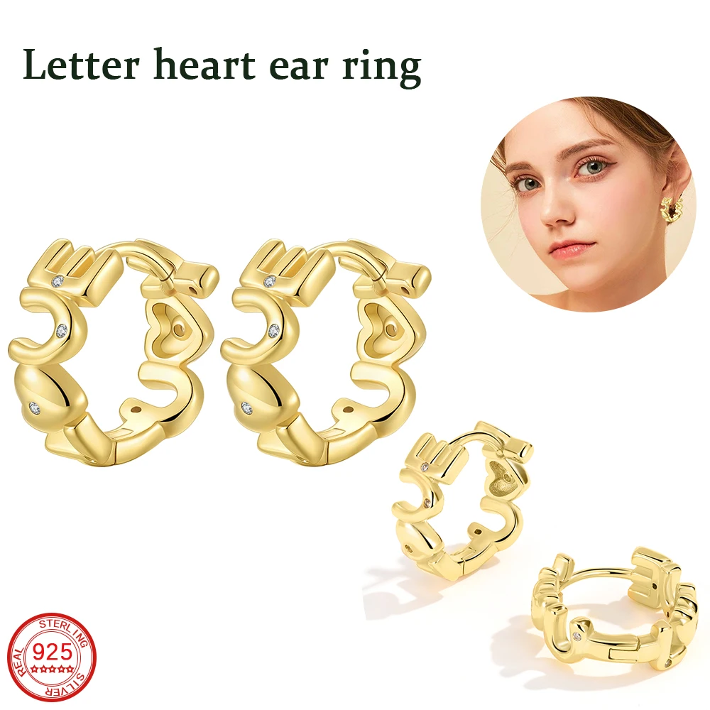 Новые романтические золотые серьги из чистого серебра 925 пробы женские модные
