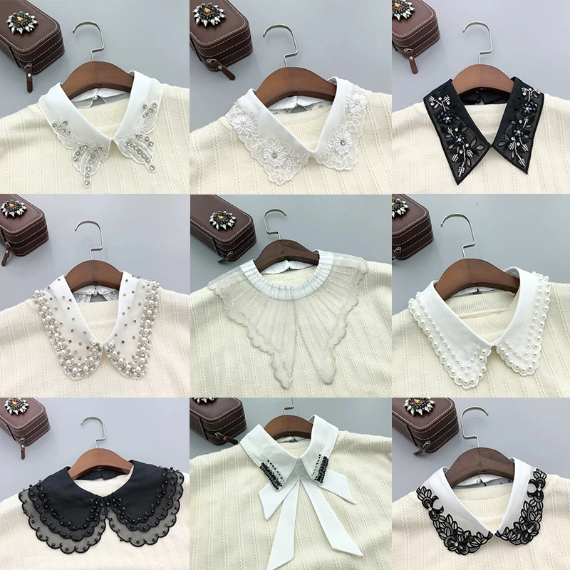 

53 Styles Fake Collar for Women Sweater Decorative New Detachable Shirt Collar False Collar Lapel Woman Top Collar Clothes Decor