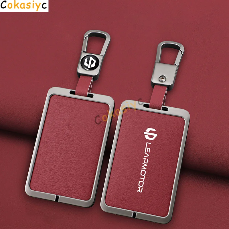 Фото Автомобильный смарт-карта NFC, чехол для ключей для Leapmotor C10 C11 C16, кожаный защитный держатель из цинкового сплава, Kychain, автоаксессуары №5