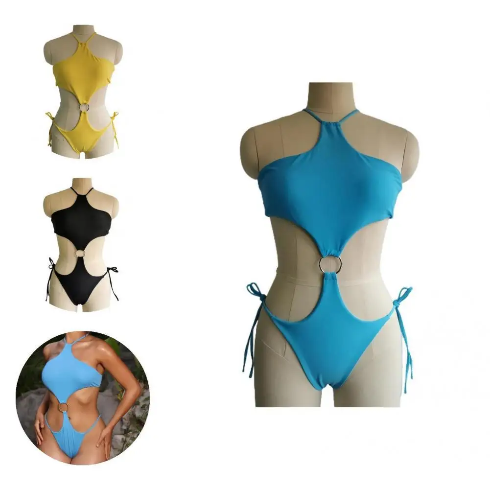 

Charming Bodysuit Swimwear Backless Lightweight Sexy Monokini Waist Cut Out Bodysuit Swimwear