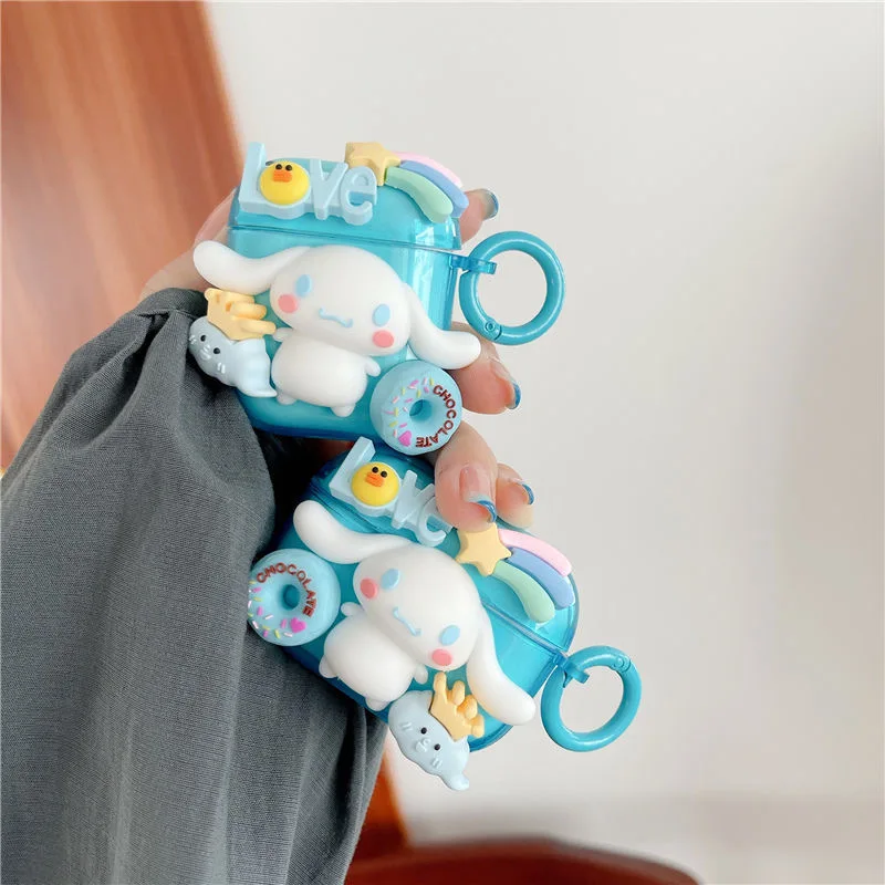 

Sanrio Cinnamoroll 3D Bluetooth-compatible Earphone Set PC Hard case Earphone Case for AirPods 1 2 3 Pro Cover