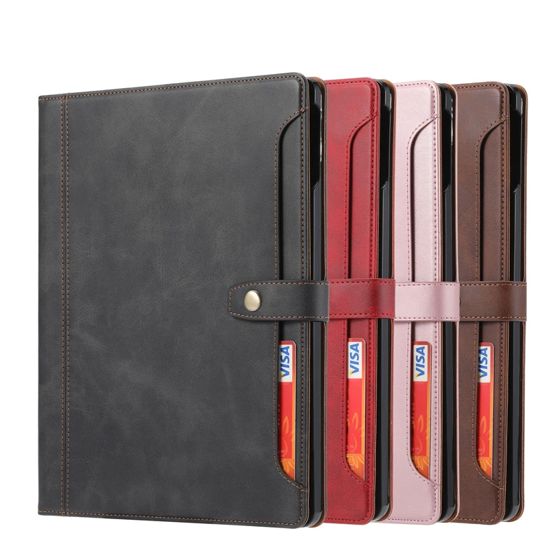 

For iPad Air 10.9 Luxury Flip PU Leather Business Book Wallet Case With Cards Slot Wallet Stand Cover For iPad Pro 11 12.9