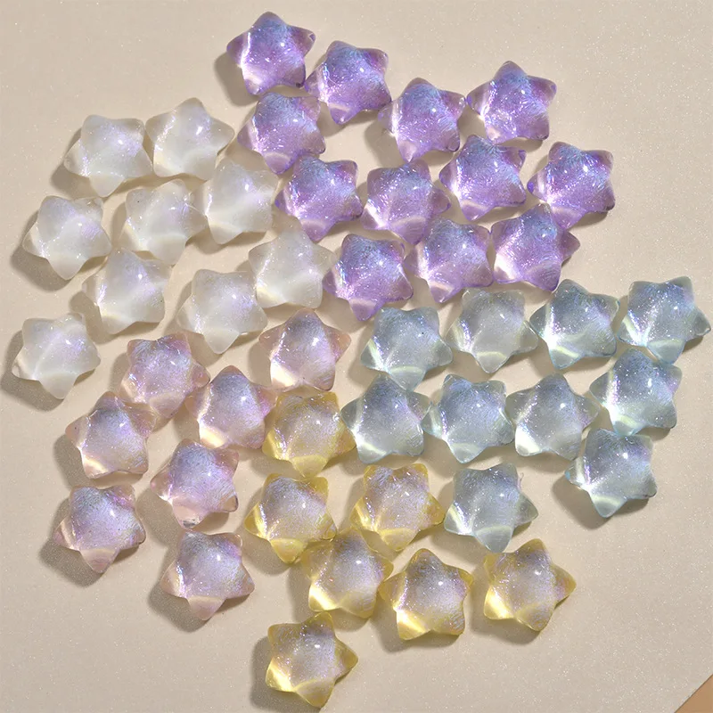 

BoLian 10pcs/Lot Gillter Star Resin Cabochon Patterns Cute for DIY Earring Bracelet Necklace Phone Case Making Jewelry Finding