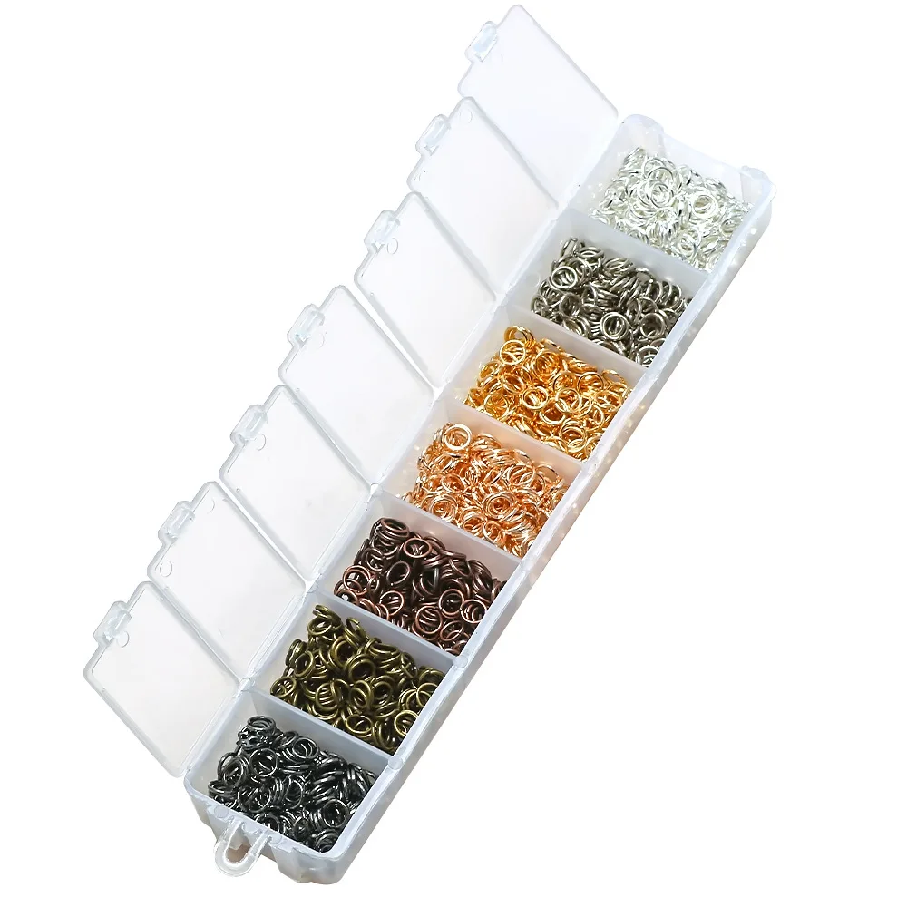 1400Pcs/Box 5mm Multicolor Open Jump Rings Alloy Connector for DIY Necklace Bracelet Crafts Jewelry Making Findings Accessories