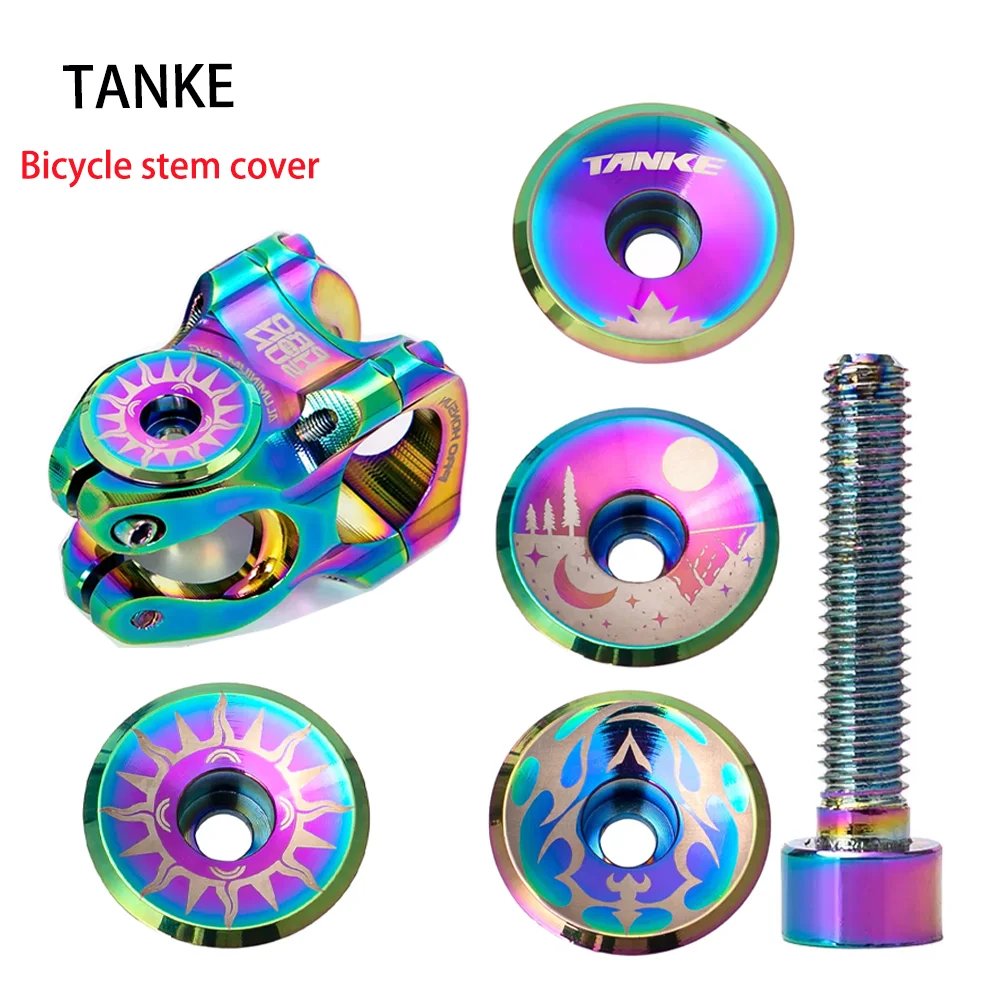 

TANKE Mountain Bike Accessories Headphone Cover Burnt Blue Bike Stem Headphone Top Cover with Screws for 28.6mm Fork Head Tube