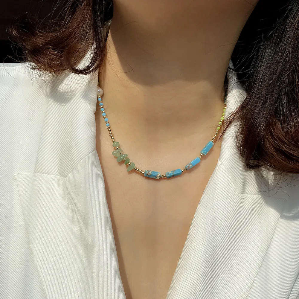 

Bohemia Neckalce for Woman Handmade Beaded Stone Female Choker Neck New Charms 2022 Trend Jewelry Gift