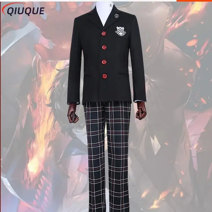 

Game Anime Persona 5 Cosplay Costume Akira Kurusu / Ren Amamiya School Uniforms for Unisex Coat + Shirt + Pants