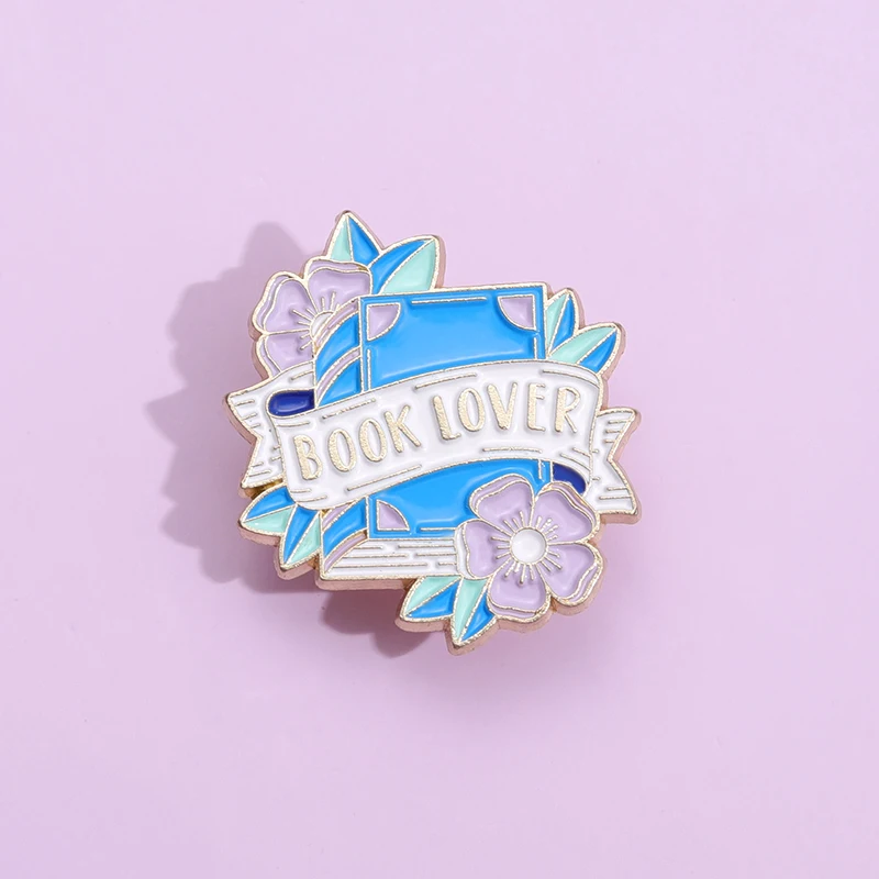 

Book Lover Jewelry Enamel Pins Bookworm Brooches Lapel Badges I Love Reading Accessories Backpack Clothes Pins for Students Gift