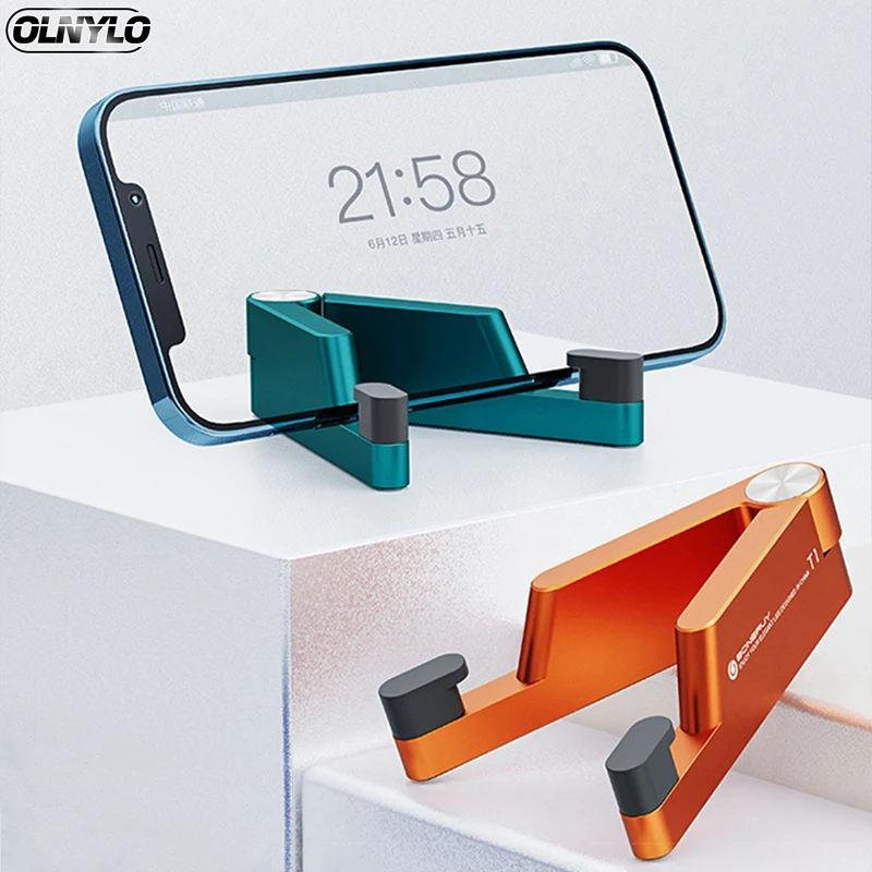 

Universal Cell Phone Holder Mini Size Aluminum Portable Folding Desk Mount Holder Bracket Foldable Stand For Cellphone iPad