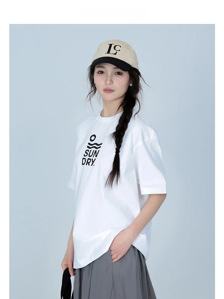 Oussez женская футболка с короткими рукавами и принтом в стиле ретро лето 2024