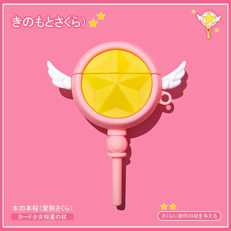 

Sailor Moon Transformation Card Captor Case for Apple AirPods 1 2 Pro Cases Cover For IPhone Bluetooth Earbuds Earphone Case