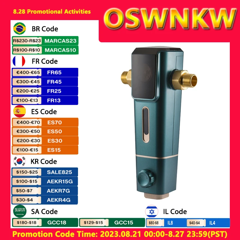 Очиститель предварительной фильтрации для всего дома, фильтр для осадочной воды, центральная система предварительной фильтрации, обратная промывка, сетка из нержавеющей стали