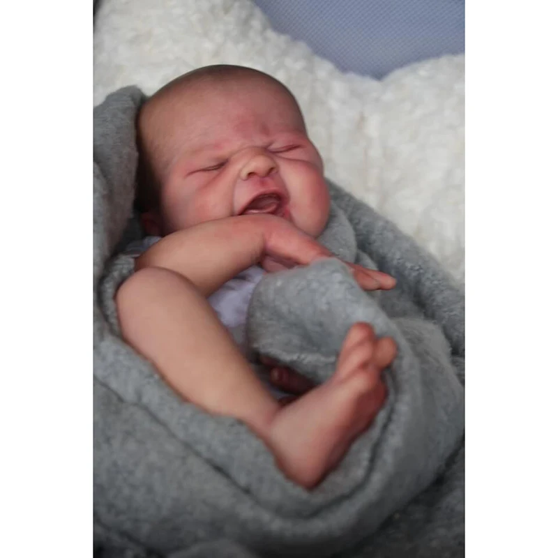 19inch Already Painted Finished Doll MARIA &quotBABY'S FIRST CRY&quot Same As Picture 3D Skin Hair Visible Veins Reborn |
