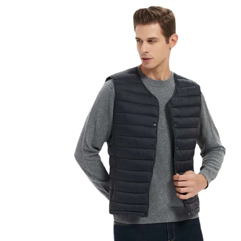 Vest Men's Parkas Lightweight Warm Winter Male Sleeveless Cotton Jacket Zipper Cardigan Casual Chamarras Para Hombre
