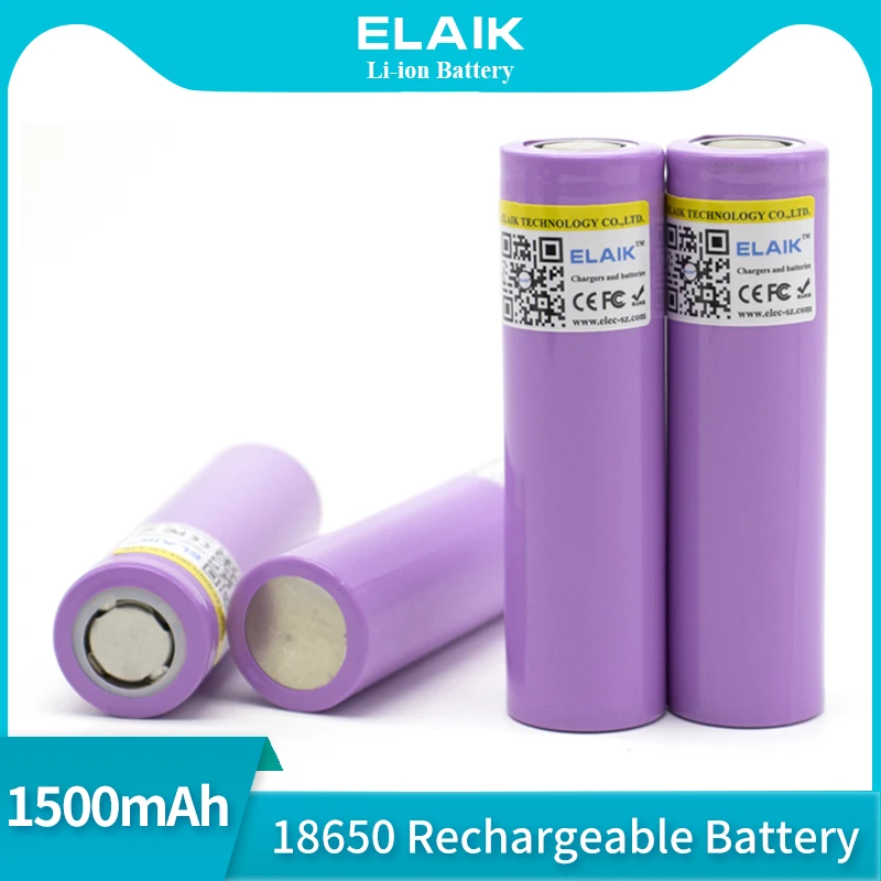 

2-20PCS Elaik 18650 1500 mah bateria de bateria 3.7v bateria recobrável 10-15c baterias de energia fabricante vendas