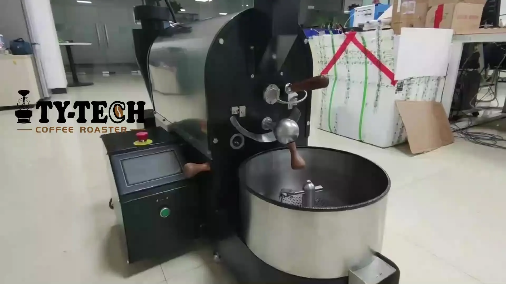 

TY-TECH CE certificated small smart coffee roaster 2kg per batch with PLC control panel
