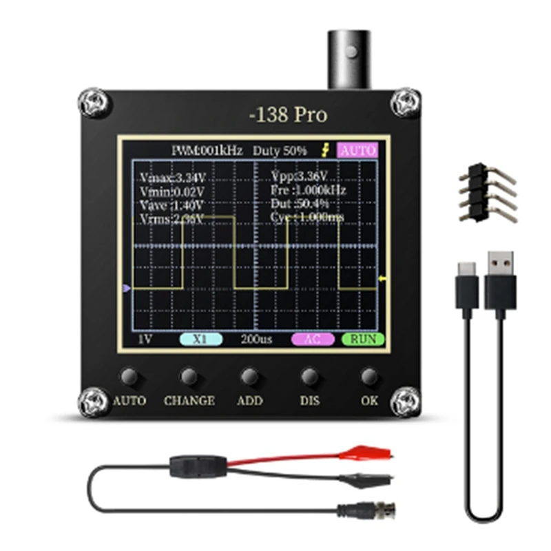 

138 PRO Oscilloscope Handheld Oscilloscope 200 Msa/S,Khz,Analog Bandwidth, Supports Auto,80 Khz PWM And Firmware Upgrades (A)