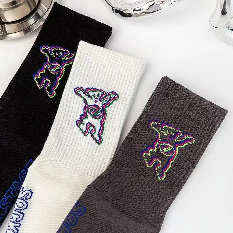 

Модные хлопковые носки WE Laser Носки с рисунком медведя Sports Street High