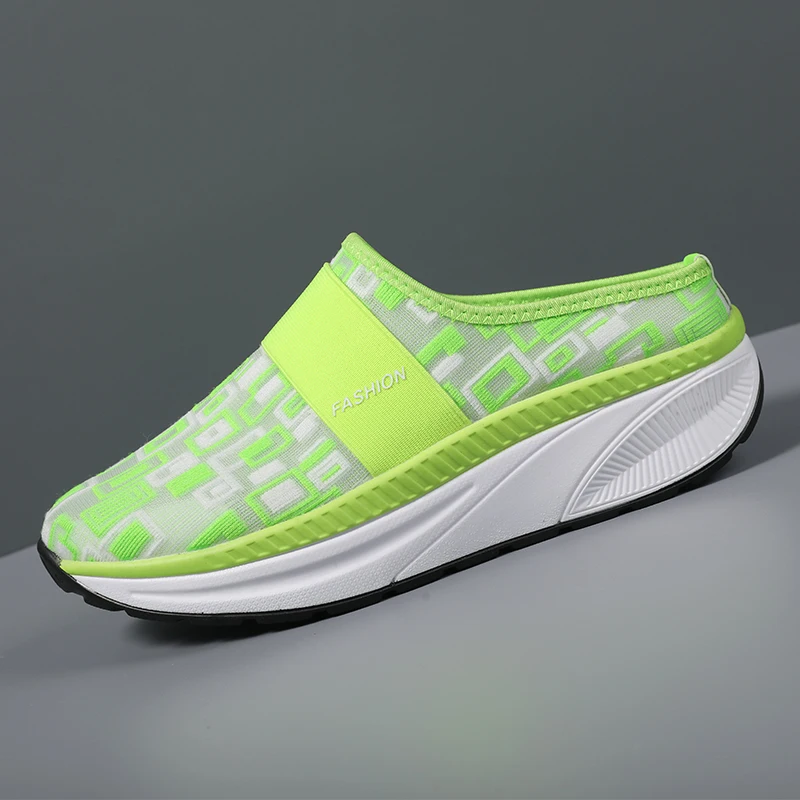 

Sandalias Mujer 2022 Summer New Sandals Women Wear Thick-soled Rocking Shoes Breathable Lightweight Toe Head Half Slippers