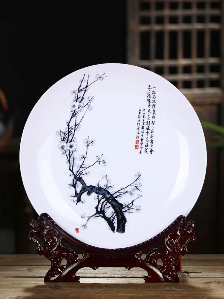 Керамическая подвесная тарелка Цзиндэчжэнь для гостиной современный фон