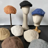 4 sizes summer men women casual beret hat fashion breathable linen flat cap newsboy hats 8 colors gorras blm409
