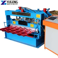 Hydraulic Circular Arc 828 Glazed Tiles Roofing Panel Sheet Making Machinery Metal Cold Roll Forming Machine Profile Making