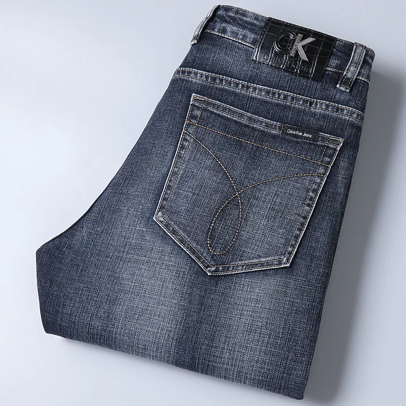 Men's Jeans Classic Mid-Waist Business 