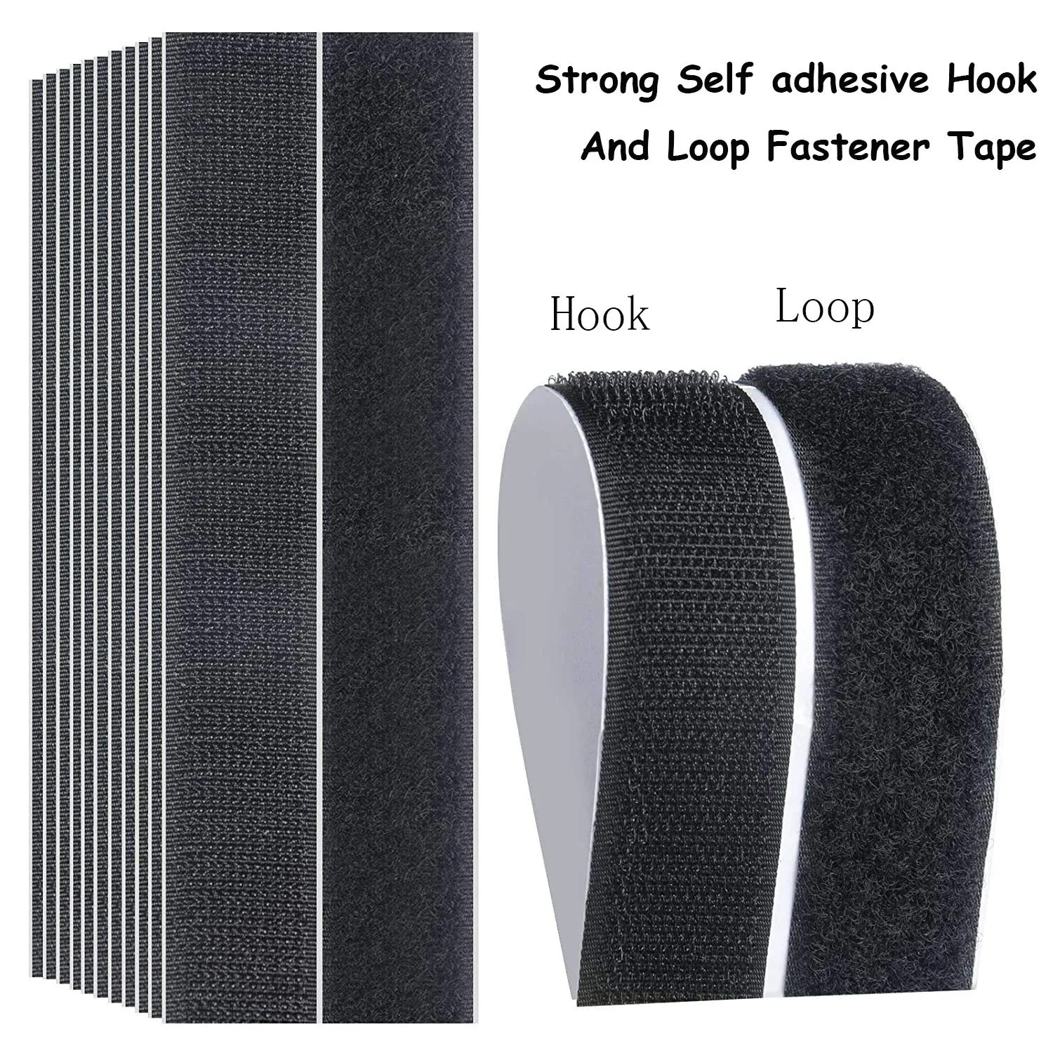 5M/Pair Strong Self Adhesive Hook and Loop Fastener Tape Nyl