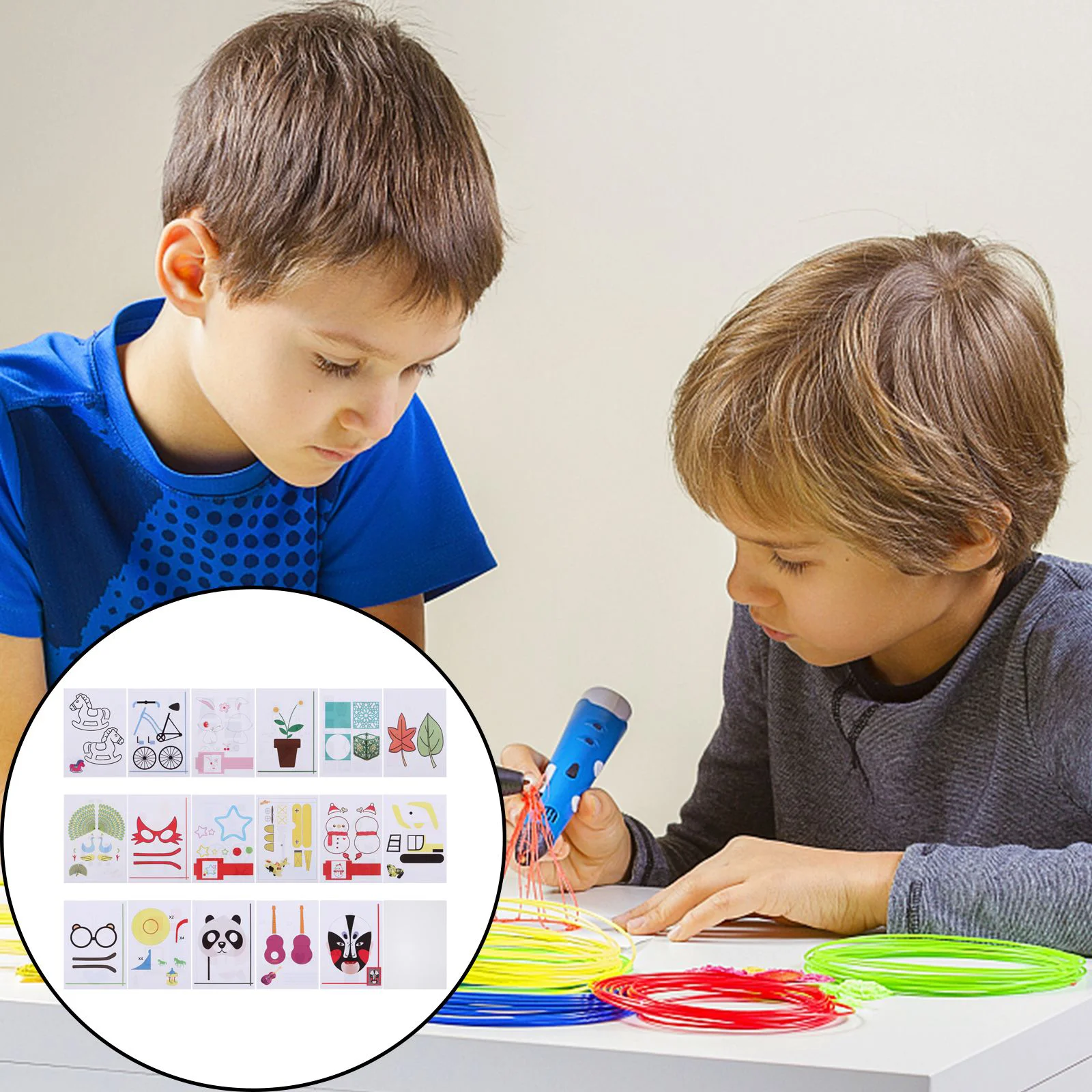 

3D Drawing Stencils Printing Album Kids Educational Toys Pen Graffiti Template